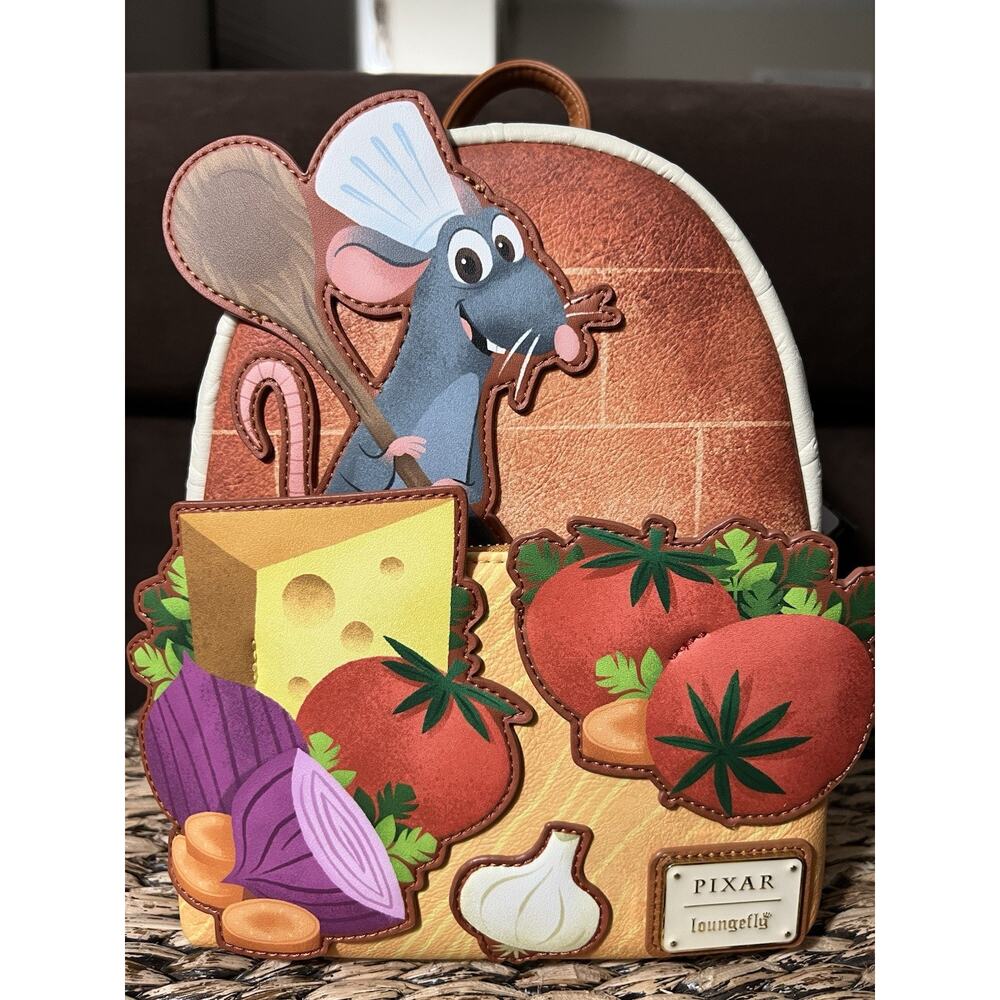 Loungefly Disney Pixar Ratatouille Remy Food Mini Backpack Chef Rat Cooking